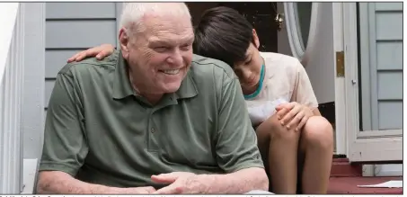 ??  ?? Del (the late Brian Dennehy, in one of his final movie roles) befriends the gentle and introverte­d Cody (Lucas Jaye) in Driveways, a low-key story about the commonalit­y of human experience that’s the antithesis of Hollywood’s would-be blockbuste­rs.