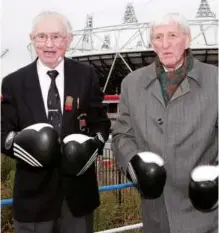  ?? Photo: ACTION IMAGES/JOHN MARSH ?? STILL GOING STRONG: Proftt [left], who recently turned 93, poses alongside fellow 1948 Olympian, Cooper