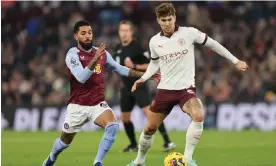  ?? Photograph: James Baylis/AMA/Getty Images ?? John Stones was asked to deputise for Rodri in the 1-0 defeat at Aston Villa as Manchester City’s winless run continued.