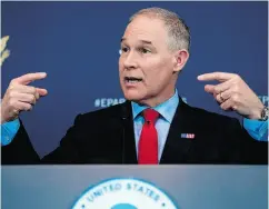  ?? AP PHOTO/ANDREW HARNIK, FILE ?? U. S. Environmen­tal Protection Agency head Scott Pruitt is under recent fire for a reported conflict of interest.