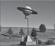  ?? Angus King/AP ?? Saturn: This Nov. 11, 2017 photo provided by Sen. Angus King, shows a model of Saturn, part of a solar system display stretching 40 miles along U.S. Route 1 in Aroostook County, Maine.