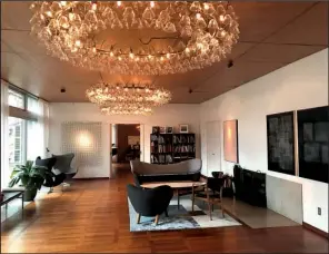  ?? AP/PERNILLE FLORIN ELBECH/Danish Embassy ?? The Danish Embassy residence’s living room features warm but playful lighting.