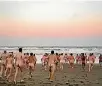  ?? PHOTO: JOHN KIRK-ANDERSON/STUFF ?? A nude swimming event at South New Brighton Beach in Christchur­ch in 2013.