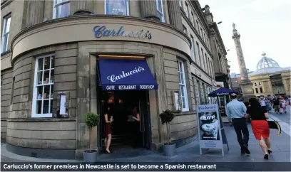  ??  ?? Carluccio’s former premises in Newcastle is set to become a Spanish restaurant