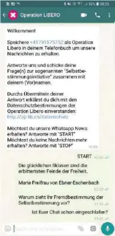  ??  ?? Zanettis Whatsapp-Chat mit Operation Libero.