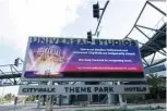  ??  ?? This file photo a view of the entrance of Universal Studios Hollywood, closed during the novel coronaviru­s pandemic, in North Hollywood, California.—AFP