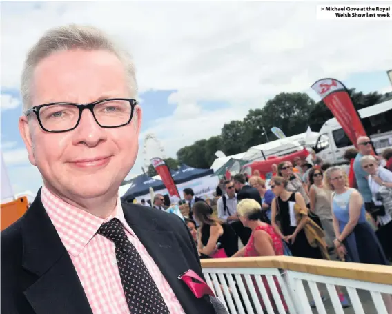  ??  ?? &gt; Michael Gove at the Royal Welsh Show last week