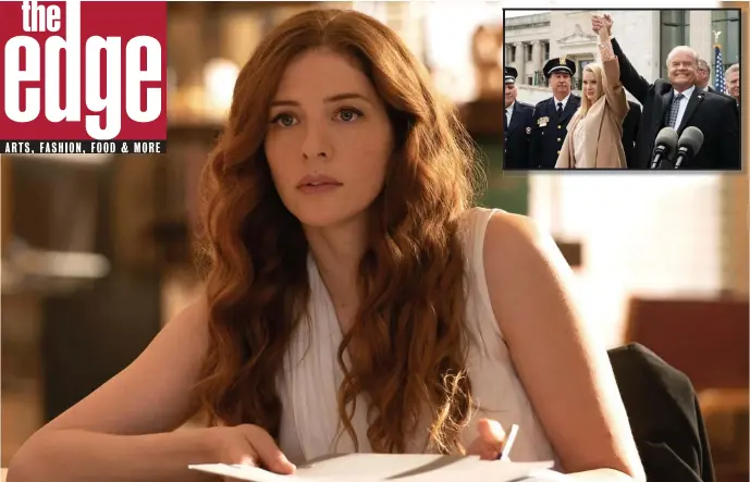  ??  ?? COURT BATTLES: Attorney Madeline Scott (Rachelle Lefevre), who was wrongfully convicted by prosecutor Gore Bellows (Kelsey Grammer, inset with Laurie Holden), devotes her career to saving people from false imprisonme­nt.