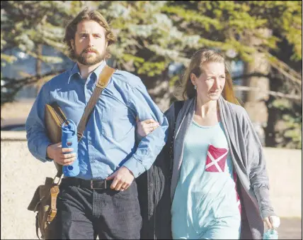  ?? CP photo ?? David Stephan and his wife Collet arrive at court in Lethbridge, Alta.