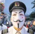  ?? EPA ?? A Korean Air Lines Co pilot joins a rally in Seoul denouncing Cho Yang-ho.