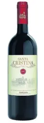  ??  ?? The 2018 Santa Cristina Rosso Toscana IGT will dress up any store-bought tomato sauce.