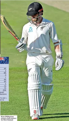  ??  ?? Kane Williamson scored a half-century for New Zealand