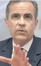  ??  ?? Bank governor Mark Carney yesterday