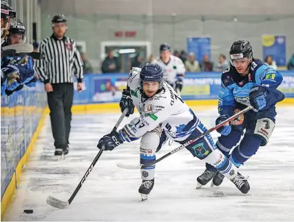  ?? Picture: Graham Goodman ?? Pitbulls’ new signing Morgan Clarke-Pizzo breaks down the wing against the Sheffield