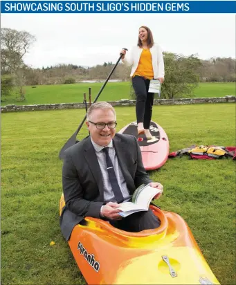  ??  ?? Fintan Kennedy, Vice Chairman South Sligo Tourism Committee and Louise Kilbane, President of Tubbercurr­y Chamber of Commerce at the launch of the South Sligo Tourism brochure.