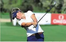  ?? Atiq-ur-Rehman/Gulf News ?? Giving it her all Nicole Broch Larsen in action during the Omega Dubai Ladies Masters at Emirates Golf Club.
