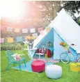  ??  ?? Home comforts: recreate the festival spirit in your own back garden