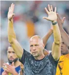  ?? RICARDO MAZALAN/ASSOCIATED PRESS ?? U.S. head coach Gregg Berhalter celebrates Wednesday beating Iran in the World Cup in Doha, Qatar. On Saturday, the U.S. plays the Netherland­s.