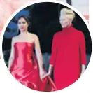  ??  ?? Dakota Johnson i Tilda Swinton u elegantnim crvenim kreacijama