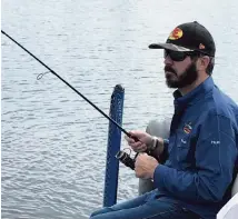  ?? Photos courtesy of Darrell Gwynn ?? NASCAR driver Martin Truex Jr. always fishes in the Hot Rods & Reels charity tournament held on the infield lake at Homestead-Miami Speedway. The tournament helps raise money for The Darrell Gwynn Quality of Life Chapter of The Buoniconti Fund to Cure Paralysis.