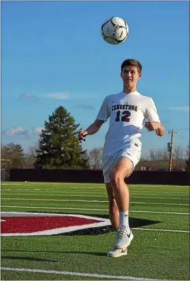  ?? PETE BANNAN — DIGITAL FIRST MEDIA ?? Conestoga’s Chris Donovan scored an astonishin­g 56 goals in 2017. No one else in America scored more than 20.