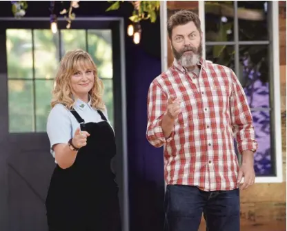  ?? NBC ?? Former “Parks & Recreation” co-stars Amy Poehler and Nick Offerman now host the competitio­n series “Making It.”