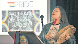  ?? DESIREE ANSTEY/ JOURNAL PIONEER ?? Eliza Knockwood opens the first official Pride P.E.I. event in Summerside.
