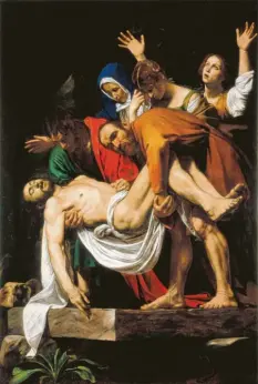  ?? Foto: © Citta del Vaticano – Pinacoteca ?? Fast wie einen Schnappsch­uss im Schlaglich­t hält Caravaggio die „Grablegung Christi“fest.