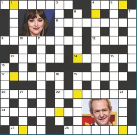  ??  ?? Solve the clues and rearrange the letters in the shaded squares to spell out the name of a US actor (4,5). To enter, see below right. The winner gets £500. Usual rules apply (see below).