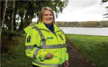  ??  ?? Volunteer Liz Seymour saved a life on her first day back at work after losing her son