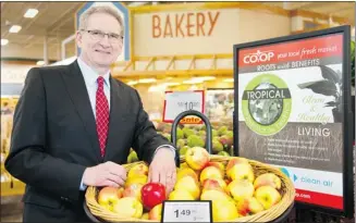 ?? Chantelle Kolesnik, Calgary Herald ?? Deane Collinson, chief executive of Calgary Co-op, says offering the best local produce is critical to success.