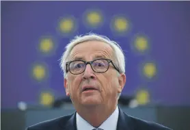  ?? EPA ?? Jean-Claude Juncker, President of the European Commission, used his annual speech to assert the EU’s place as a powerful force in world politics, finance and military matters