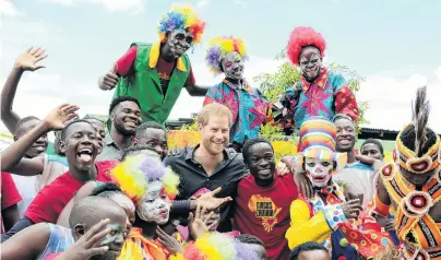  ?? PHOTO: REUTERS/ ?? Royal circus . . . Prince Harry visits Circus Zambia in Lusaka, Zambia, on Tuesday.