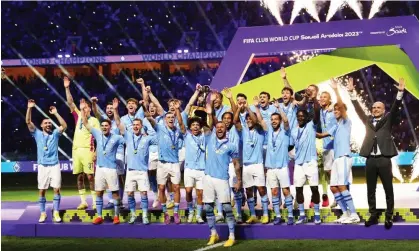  ?? ?? Manchester City are the Club World Cup holders and Richard Masters said 115 charges against theclub would be resolved ‘in the near future’. Photograph: Etsuo Hara/Getty Images