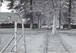  ??  ?? SITE OF TRAGEDY: To this day, signs still remain of the concentrat­ion camp (above) in Gurs, France, where the Liebmanns met as teenagers after their families were deported from Germany. Hanne and Max were both lucky enough to leave Gurs before the...