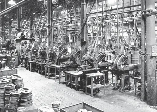  ??  ?? The slotting press shop at Bankfield