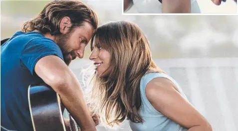  ??  ?? TALE OF TRUST: Jackson Maine (Bradley Cooper) and Ally (Lady Gaga) in A Star is Born. Inset: Dave Chappelle, left, with Bradley Cooper.