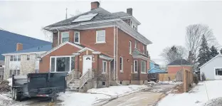  ?? COLIN MACLEAN ?? A stately brick home at 287 Winter St. in Summerside is being converted into the city’s only men’s shelter. Though it was originally scheduled to open in January it is now slated to open in early April.