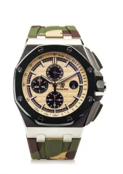  ??  ?? AUDEMARS PIGUET “Royal Oak Offshore” stainless steel watch € 32.000