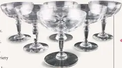  ??  ?? ABOVE A set of six early 20th- century French champagne saucers for sale at Graham Smith Antiques for £195