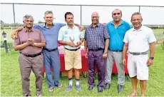  ?? ?? MGC Golf Annexe Monthly Medal prize winners with golf captain PS Jagdish and golf sub-secretary P Krishnan