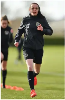  ??  ?? Enniskerry’s Áine O’Gorman training with the Irish team this week.
