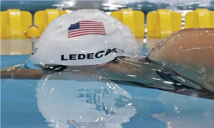  ?? Photograph: Michael Sohn/AP ?? Katie Ledecky, without milk on this occasion.