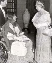  ??  ?? Revered: Miss Du Pre and Barenboim meeting the Queen Mother in 1 7