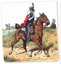  ??  ?? Trooper of the Staff Corps of Cavalry
Below: General of the Light Dragoons wearing M1812 dress