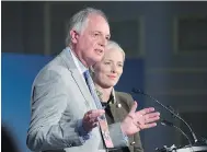  ?? ANDREW VAUGHAN / THE CANADIAN PRESS ?? Environmen­t Minister Catherine Mckenna looks on as Unilever CEO Paul Polman lent his support to a Canadian-led ocean plastics charter.