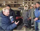  ?? RUSSIAN TV POOL VIA AP ?? Russian President Vladimir Putin talks with residents in Mariupol in Russiancon­trolled Donetsk region, Ukraine, over the weekend.