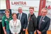  ??  ?? Above: Fergus Ewing, third left, and some of the’champions’, including Scottish Sea Farms’ Hayley Eccles (second left)