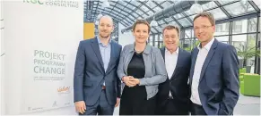  ?? [ RGC] ?? Lorenz Gareis, Sonja Wallner, Roland Gareis und Alfred Mahringer bei der Buchpräsen­tation.