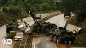  ??  ?? Military engineerin­g vehicles and personnel carriers have been deployed in the floodhit areas